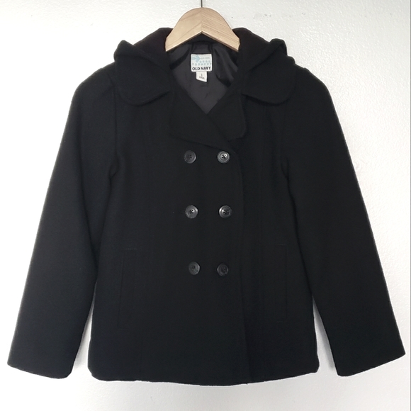 Old navy black pea coat cheap